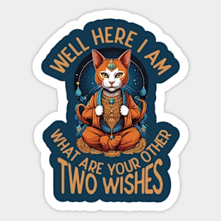 Well Here I Am, What are Your Next Two Wishes Sticker
